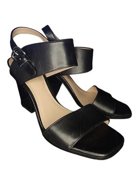 Stuart Weitzman Partilow Leather Open Toe Pump Sandals, Womens 8